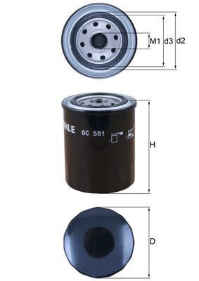 Масляний фільтр двигуна Mahle Original OC581 ціна, від 6.42 USD